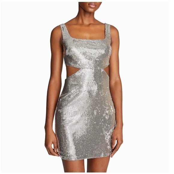 HALSTON Giuliana Sequin Cutout Dress - Picture 1 of 16